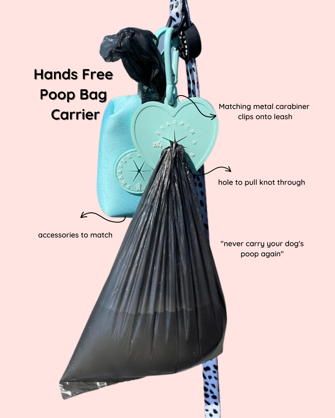 Hands free online poop bag holder