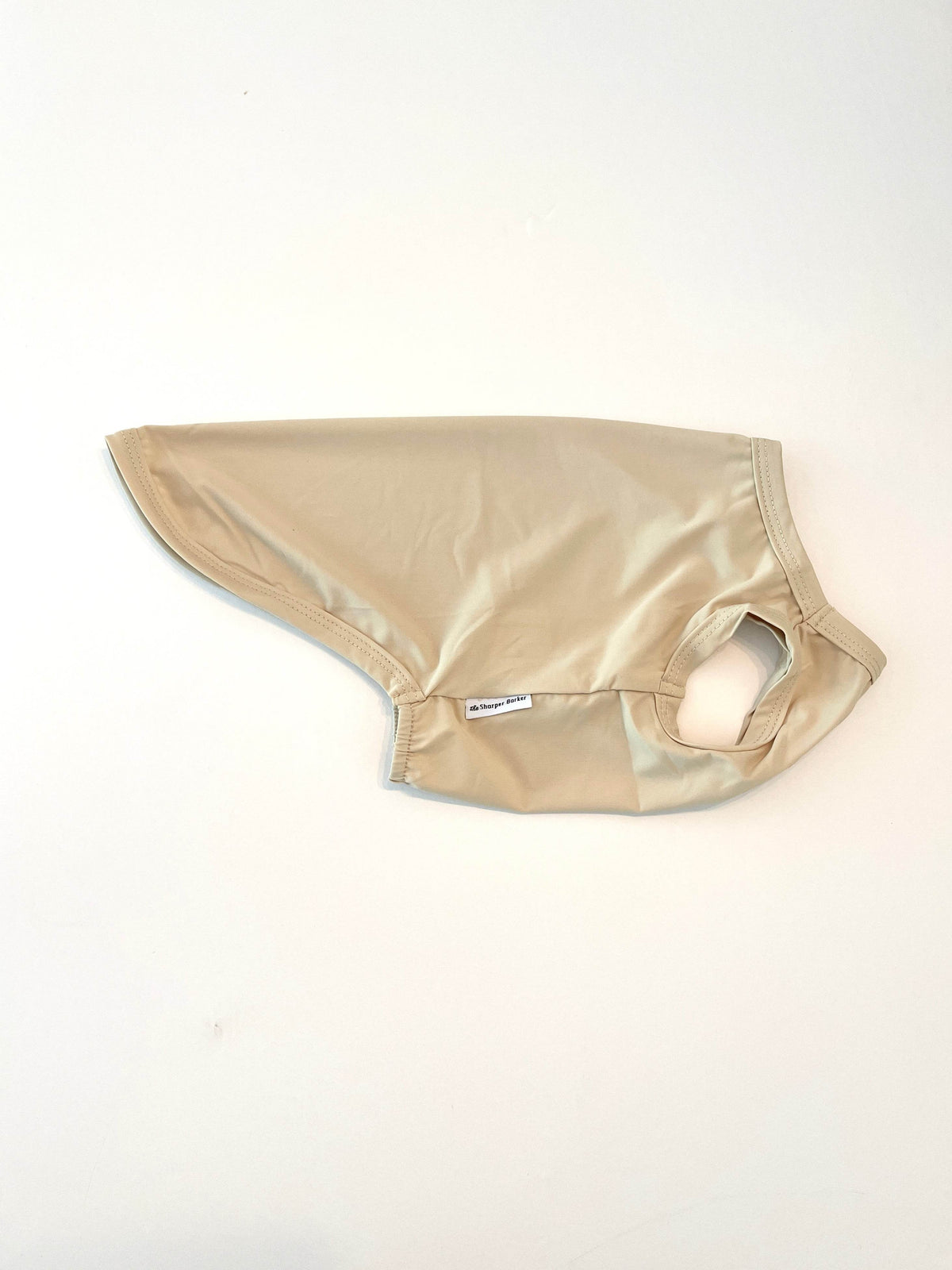 Beige UV Protection Dog Shirt โ Lightweight Rash Guard for Summer Adventures - Sharper Barker