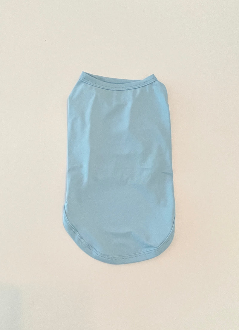 Blue sun shirt for dogs – lightweight rash guard for UV safety