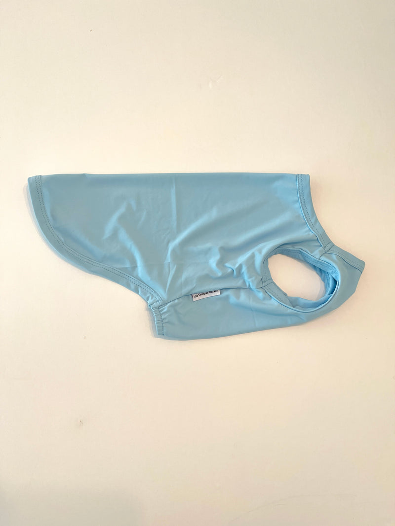 Blue sunblock shirt for dogs – lightweight rashie for UV safety