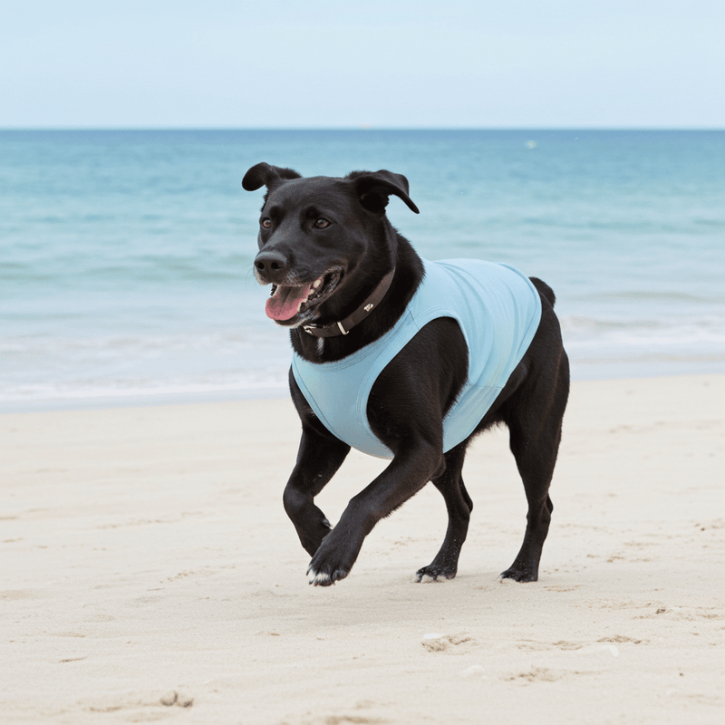Blue UV Sun Shirt for Dogs – Protective Dog Rashie for Outdoor Fun - Sharper Barker