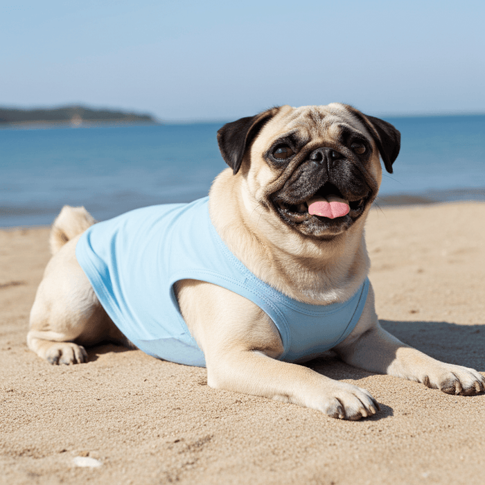 Blue UV Sun Shirt for Dogs – Protective Dog Rashie for Outdoor Fun - Sharper Barker
